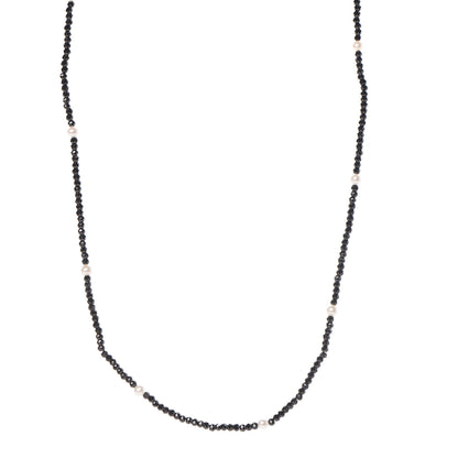 Tiffany Sterling Silver Black Spinel Pearl Ziegfeld Bead Necklace 1 of 6