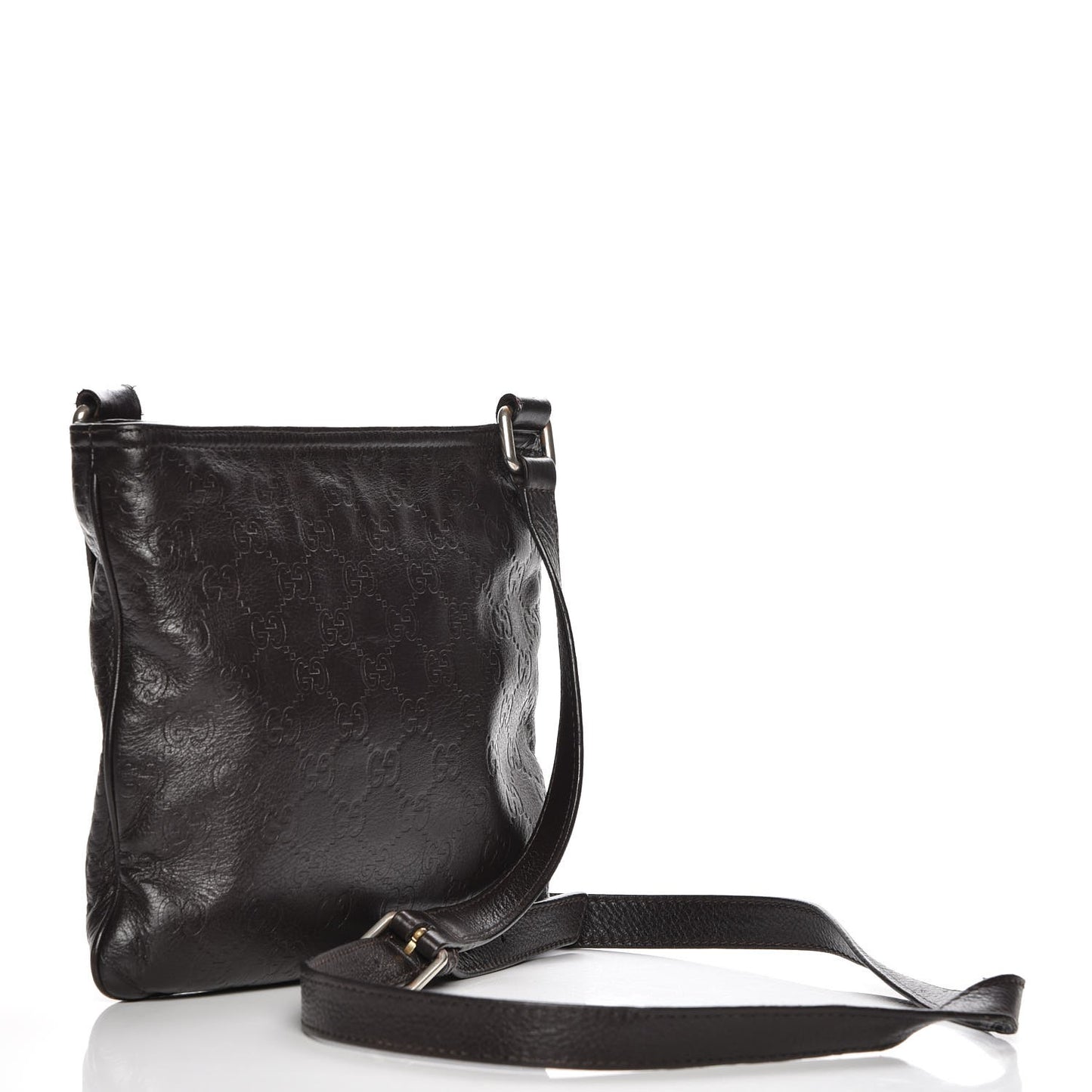 Guccissima Small Flat Messenger Bag Dark Brown