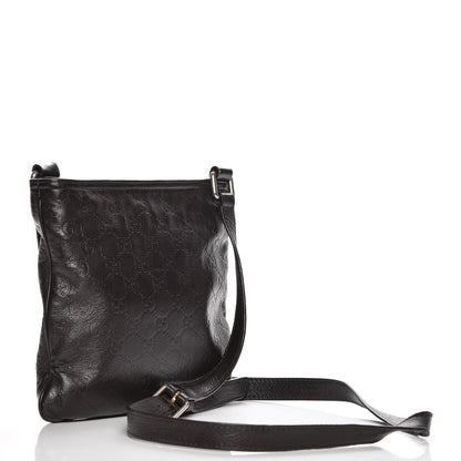 Gucci Guccissima Small Flat Messenger Bag Dark Brown 3 of 8