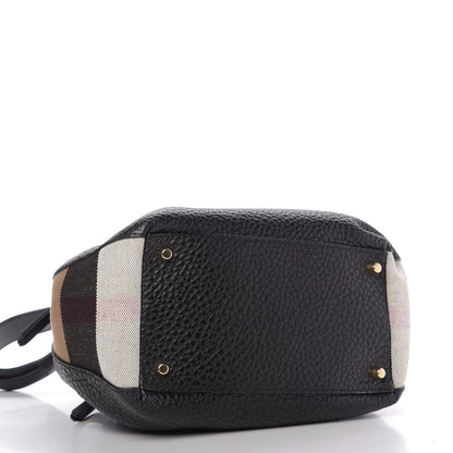 Burberry Grainy Calfskin House Check Small Maidstone Black 4 of 9