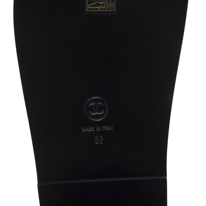 Chanel Grained Calfskin Velcro Dad Sandals 39 Black 7 of 9