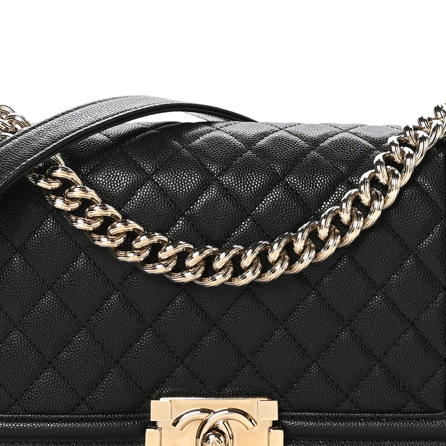 Caviar Quilted Medium Boy Flap Black