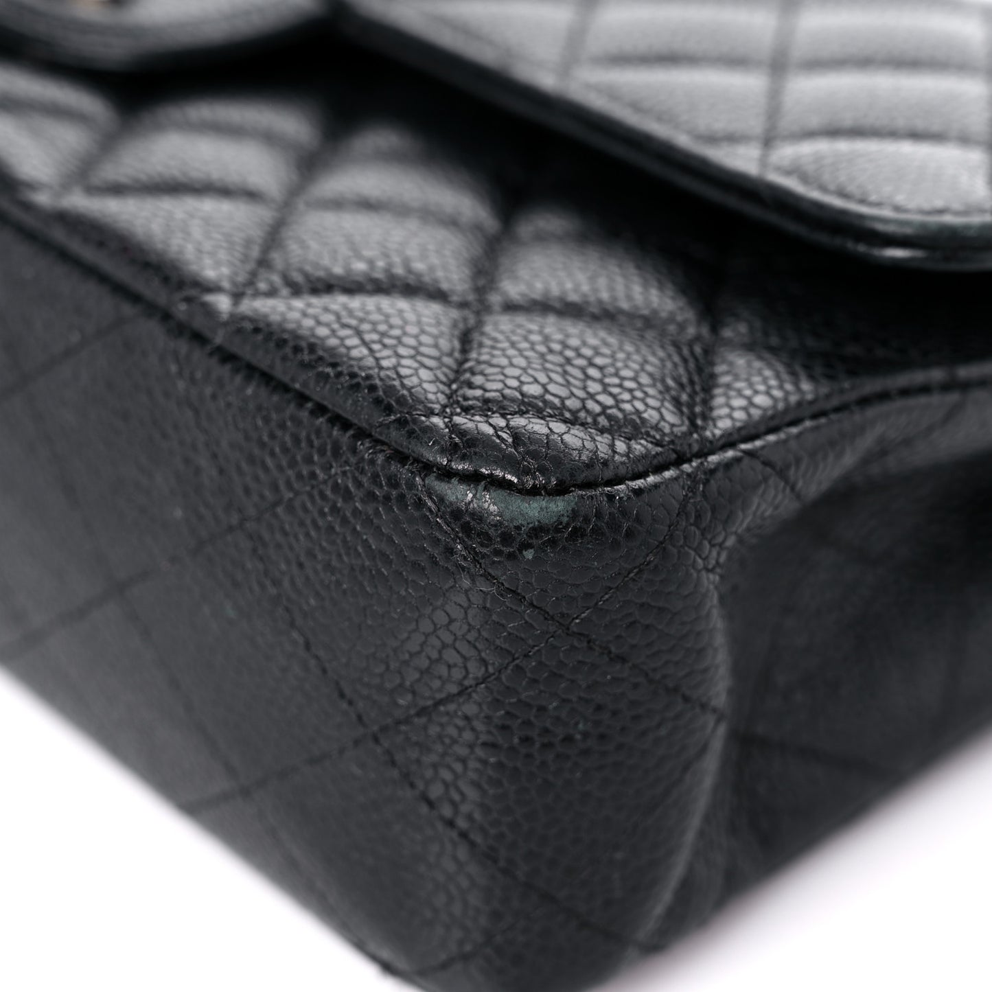 Caviar Quilted Medium Double Flap Black
