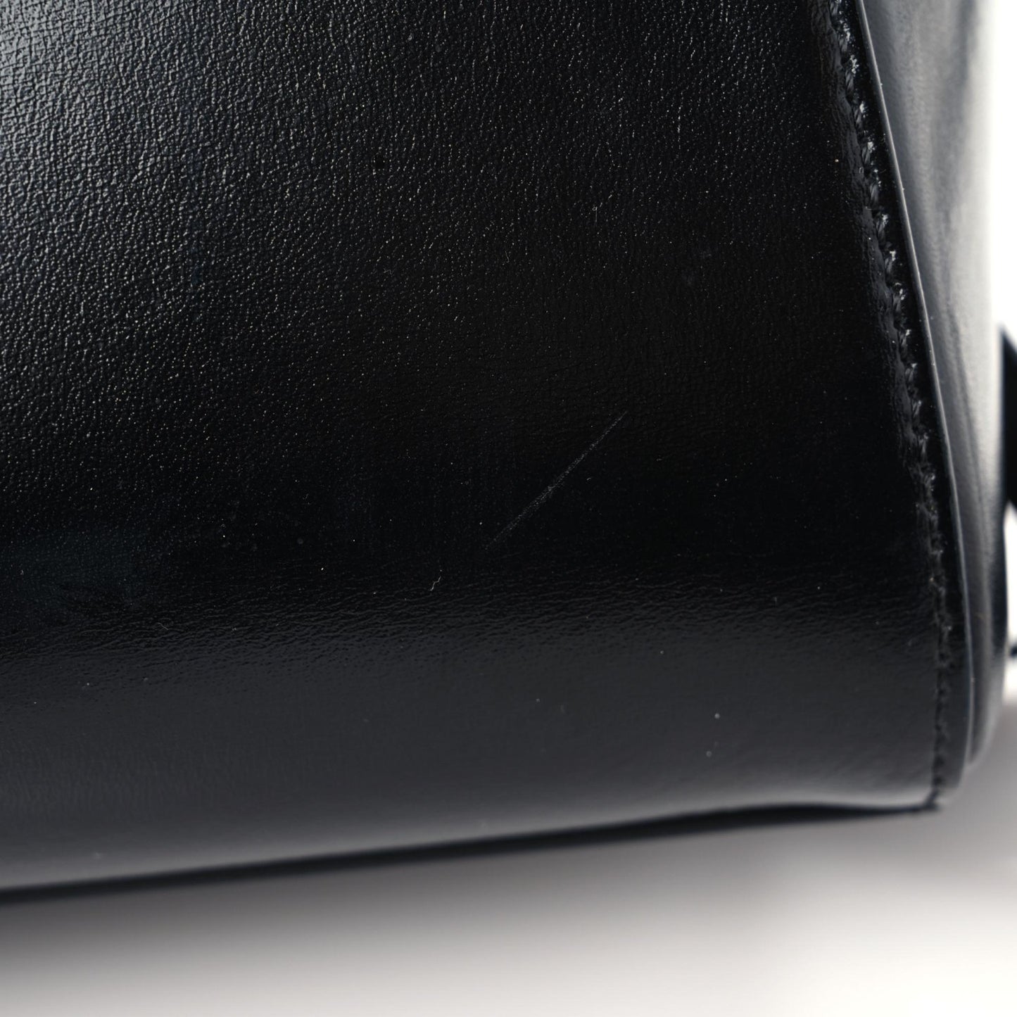 Shiny Lord Calfskin Mini Antigona With Chain Black