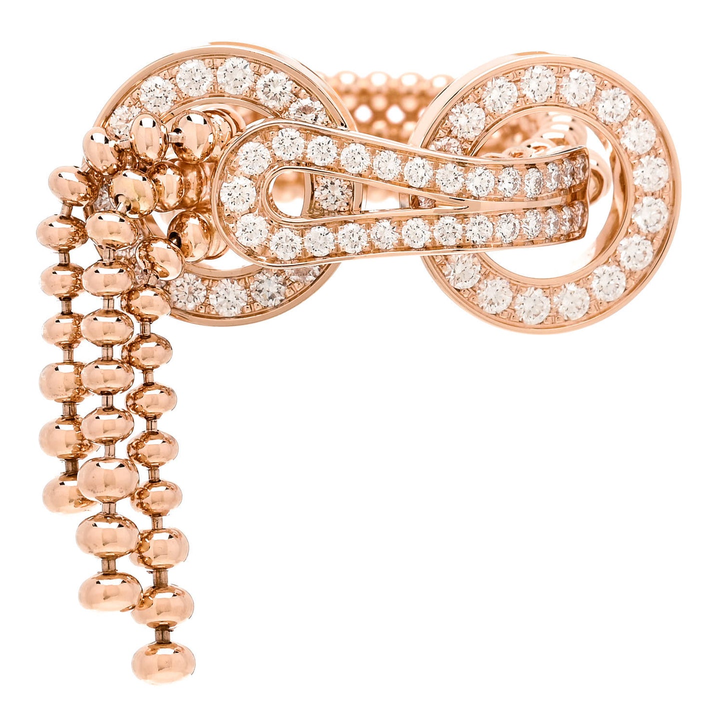 18K Pink Gold Diamond Agrafe Ring 52 6