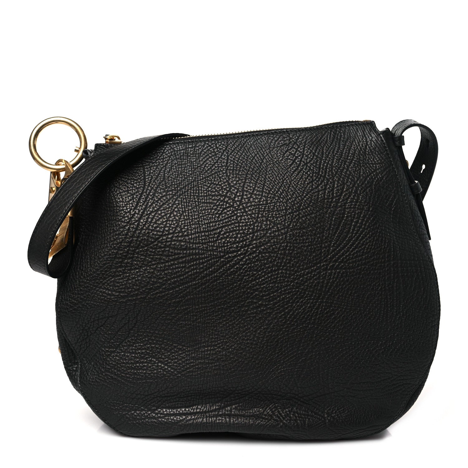 Burberry Grainy Calfskin Medium Knight Bag Black 1 of 8