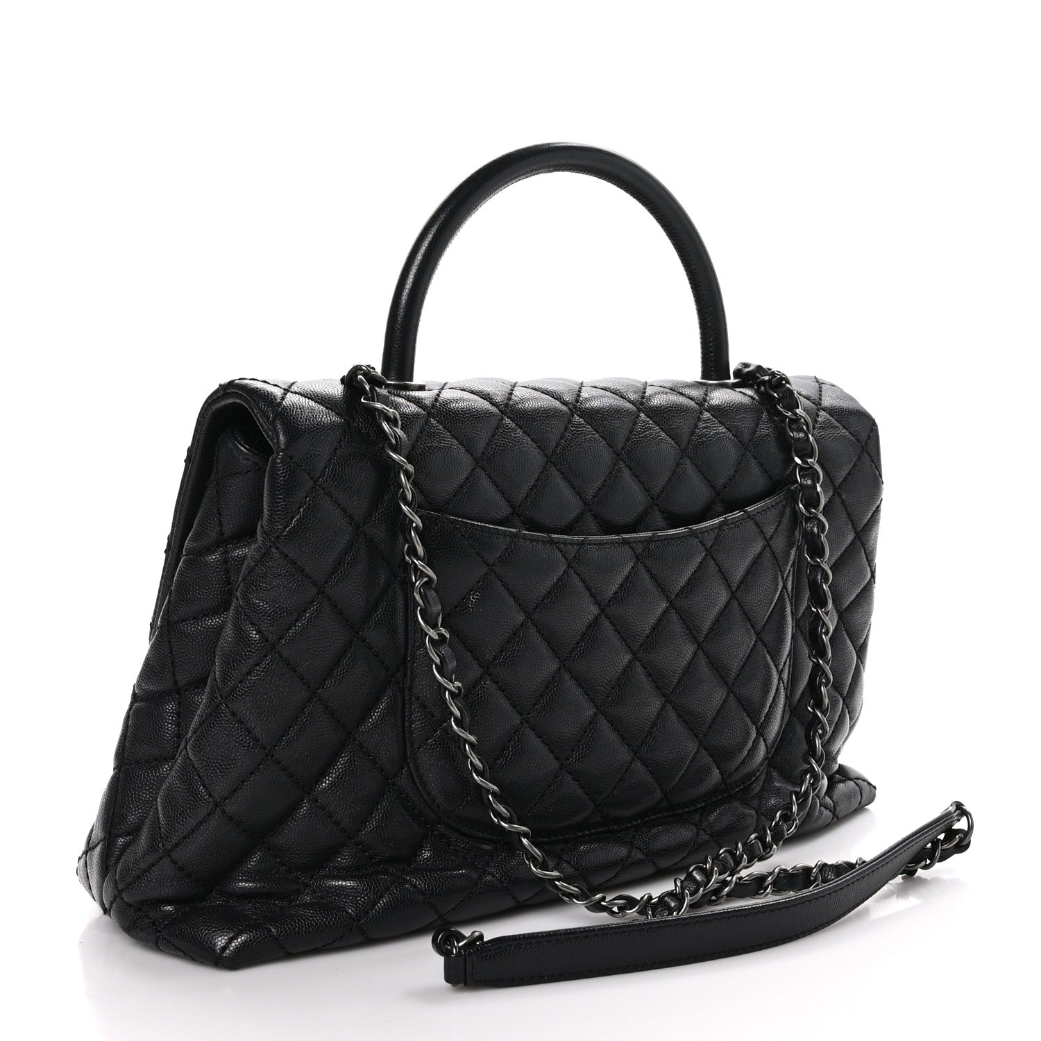 Chanel Caviar Quilted Medium Coco Handle Flap Black 3 of 9