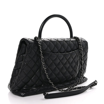 Chanel Caviar Quilted Medium Coco Handle Flap Black 3 of 9