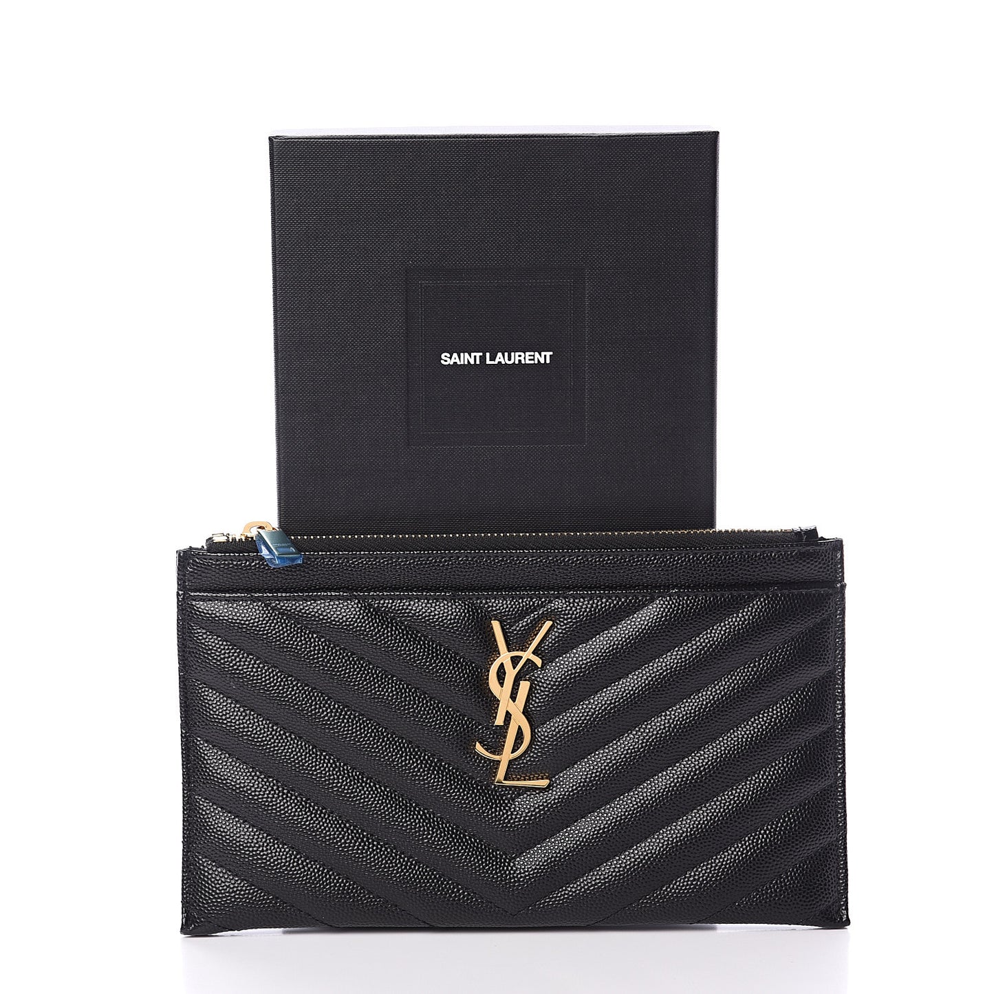 Grain De Poudre Chevron Monogram Bill Pouch Black