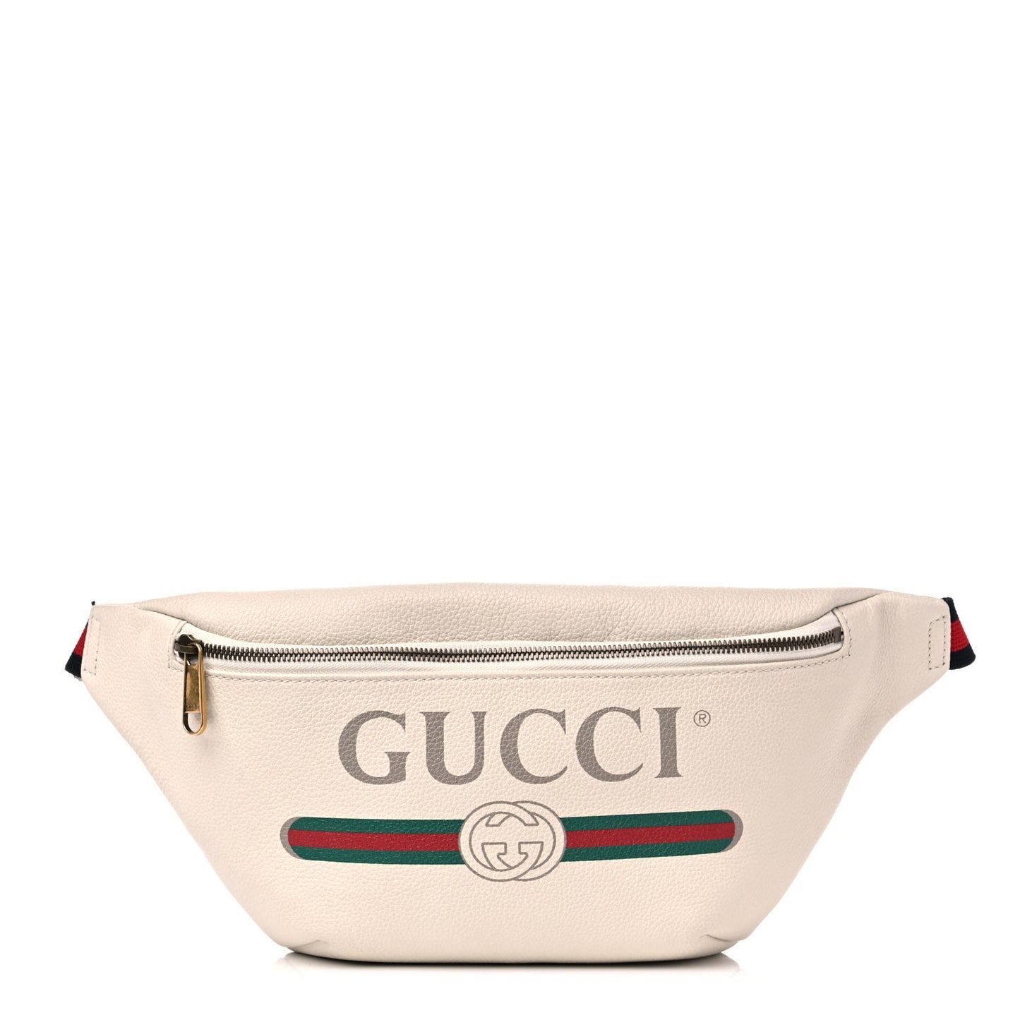 Grained Calfskin Logo Belt Bag White