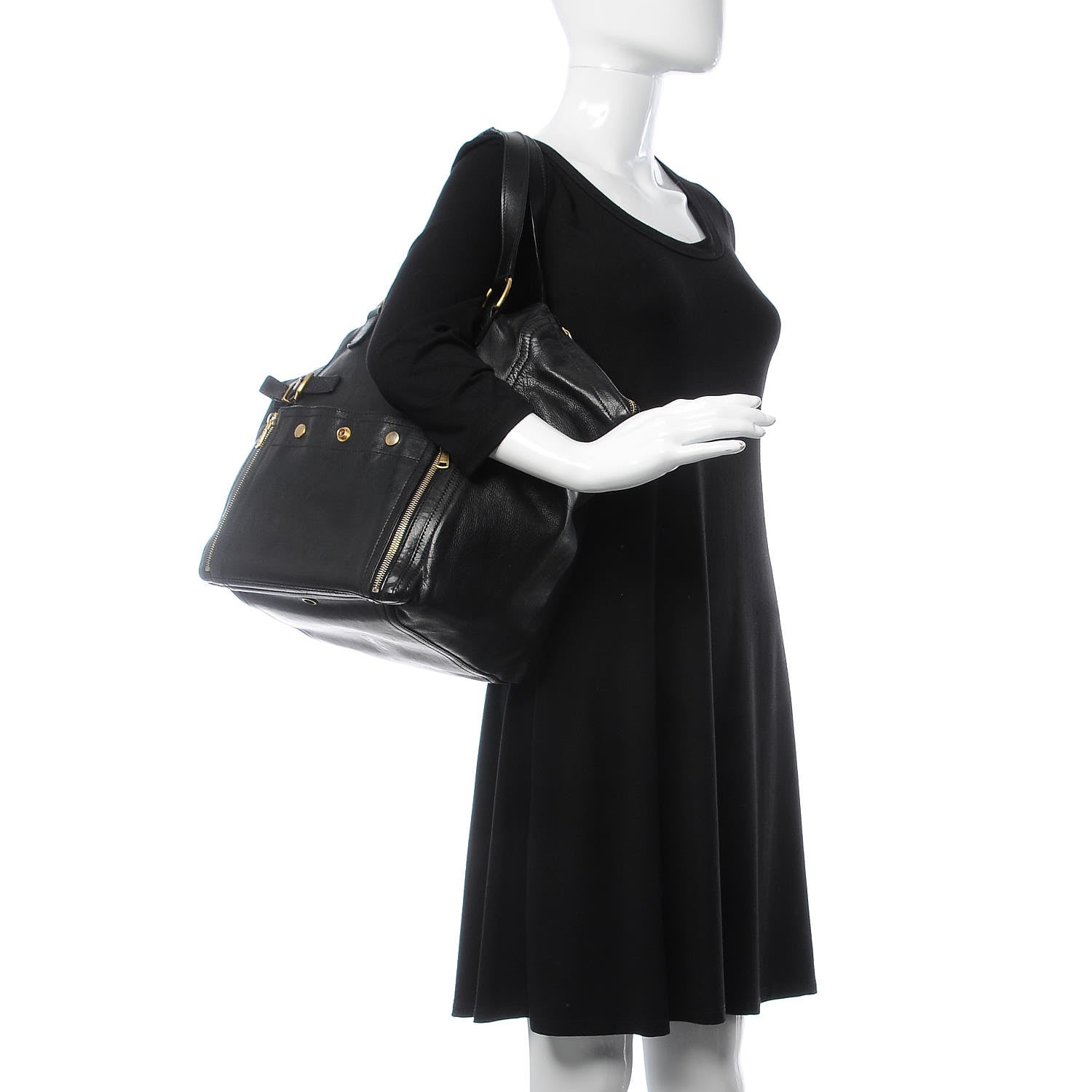 Saint Laurent Calfskin Medium Downtown Black 2 of 12