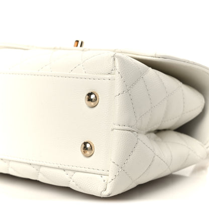 Chanel Caviar Quilted Mini Coco Handle Flap White 11 of 12