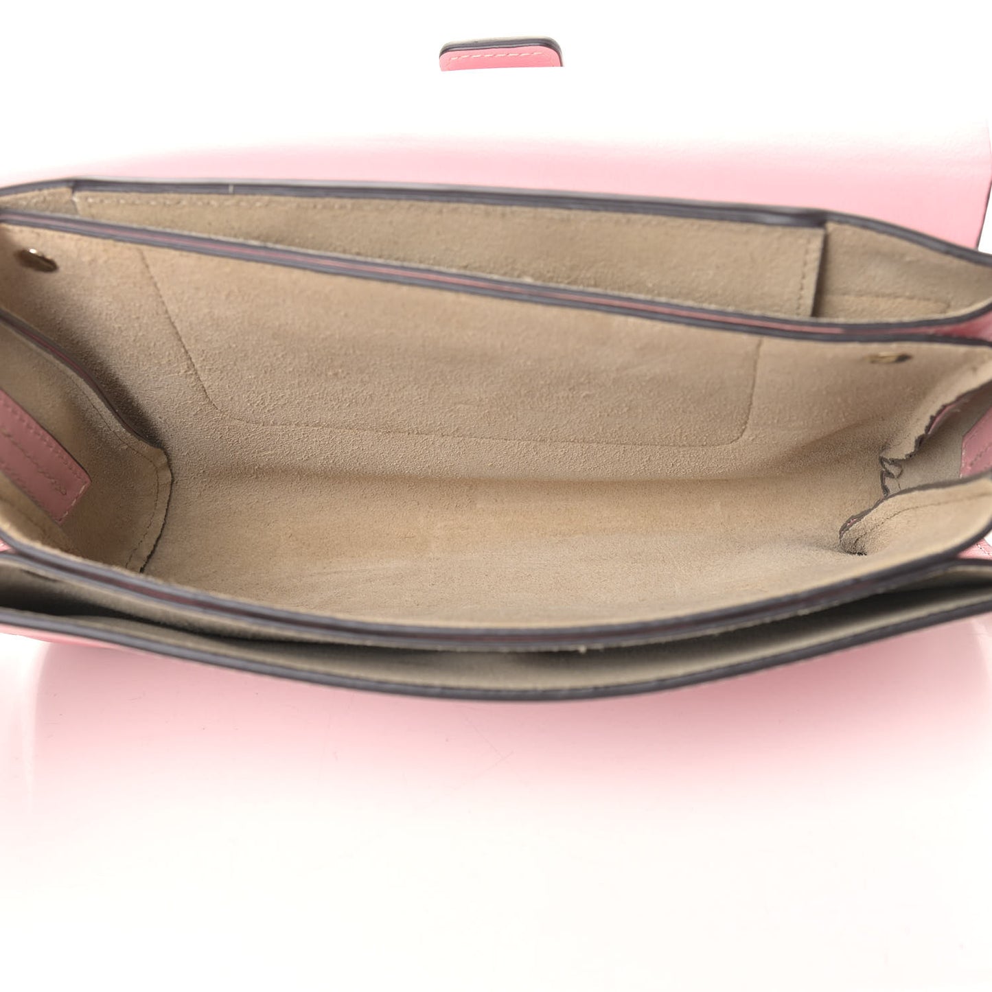 Suede Calfskin Small Faye Shoulder Bag Washed Pink