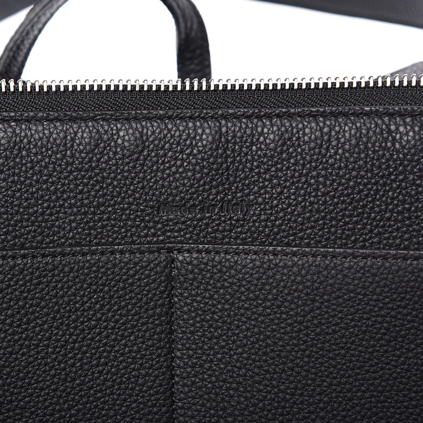 Baby Grained Calfskin Small Tri-Fold Bag Black