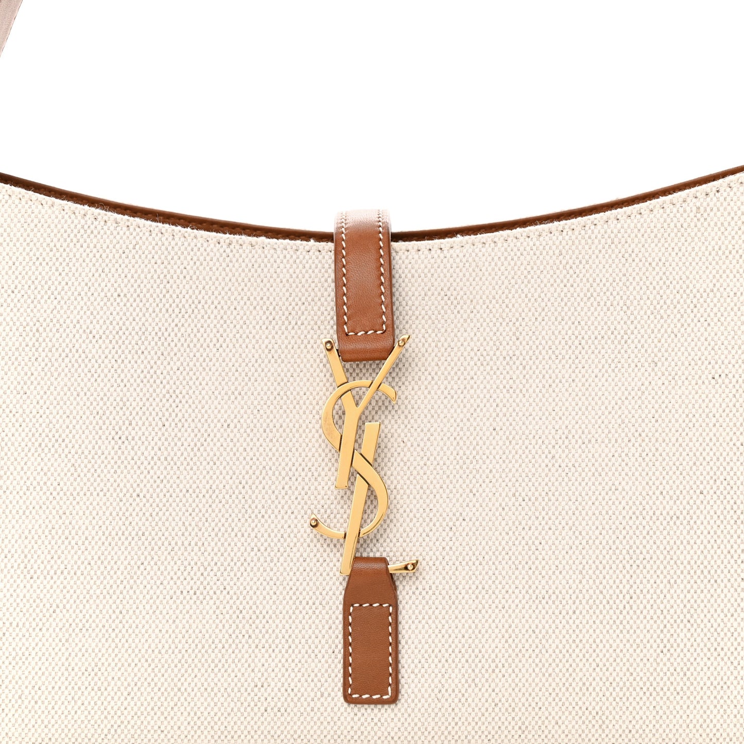 Smooth Calfskin Canvas Le 5 A 7 Hobo Natural Beige Brick