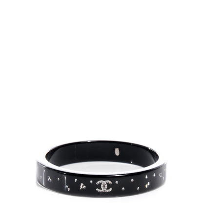 Chanel Resin Crystal CC Bangle Black 1 of 5