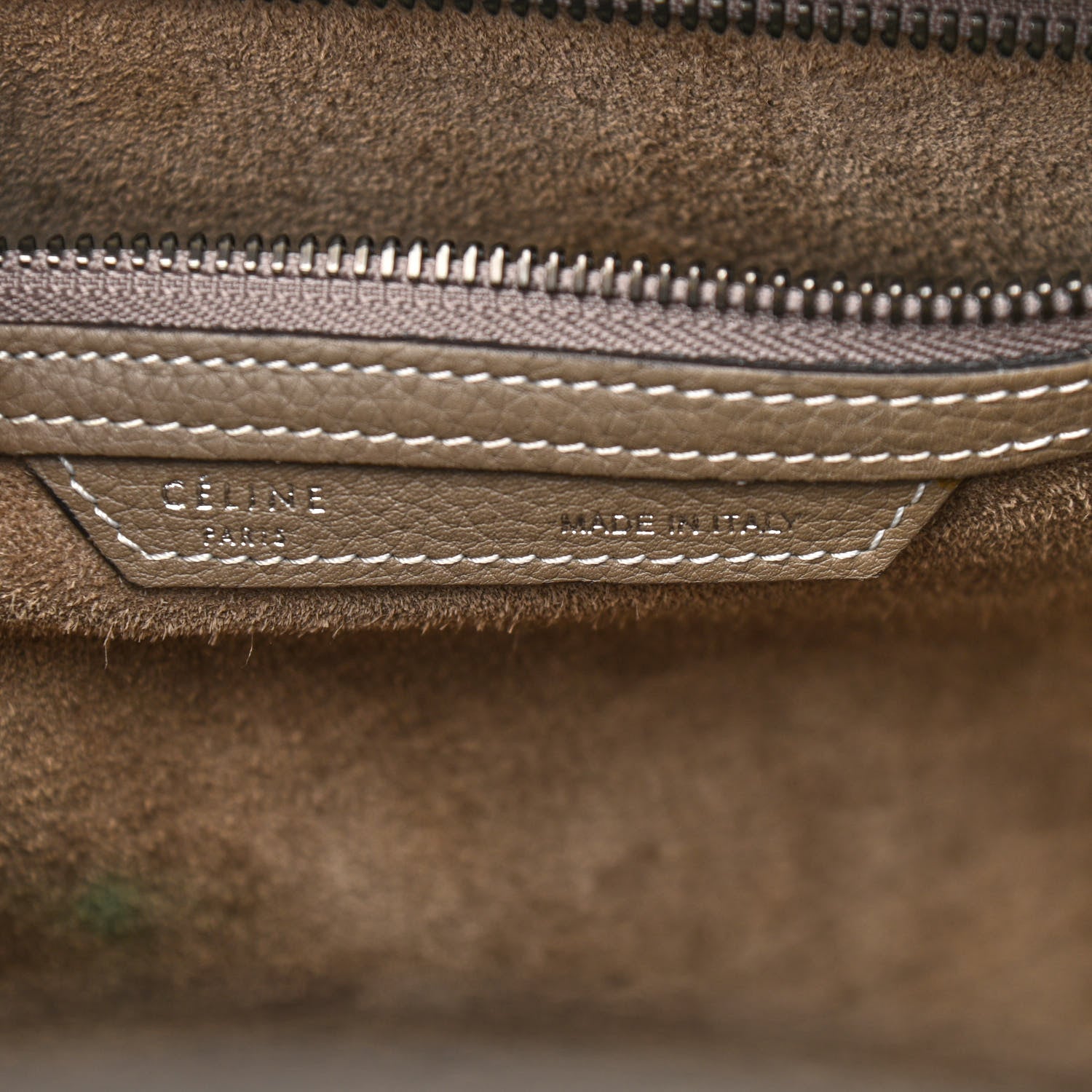 Celine Drummed Calfskin Mini Luggage Souris 5 of 11