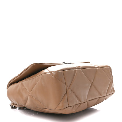 Chanel Lambskin Quilted Large Chanel 19 Flap Dark Beige 4 of 10