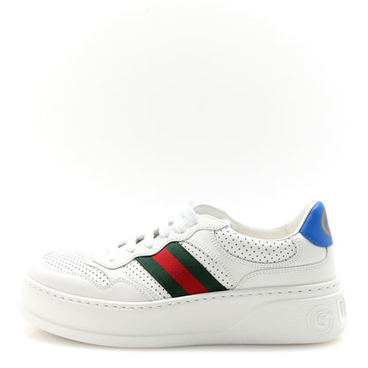 Gucci Calfskin Web Perforated Womens Platform 55mm Sneakers 39.5 White Bright Splash 1 of 9
