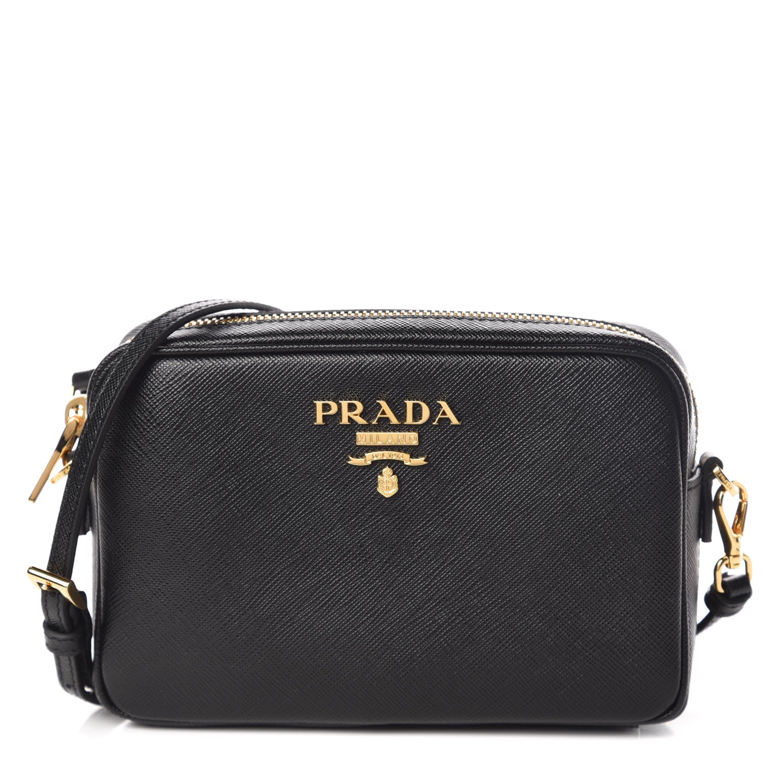 Prada Saffiano Small Camera Crossbody Bag Black 1 of 10
