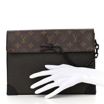 Louis Vuitton Taiga Monogram Pochette Voyage Steamer Khaki Green 2 of 9