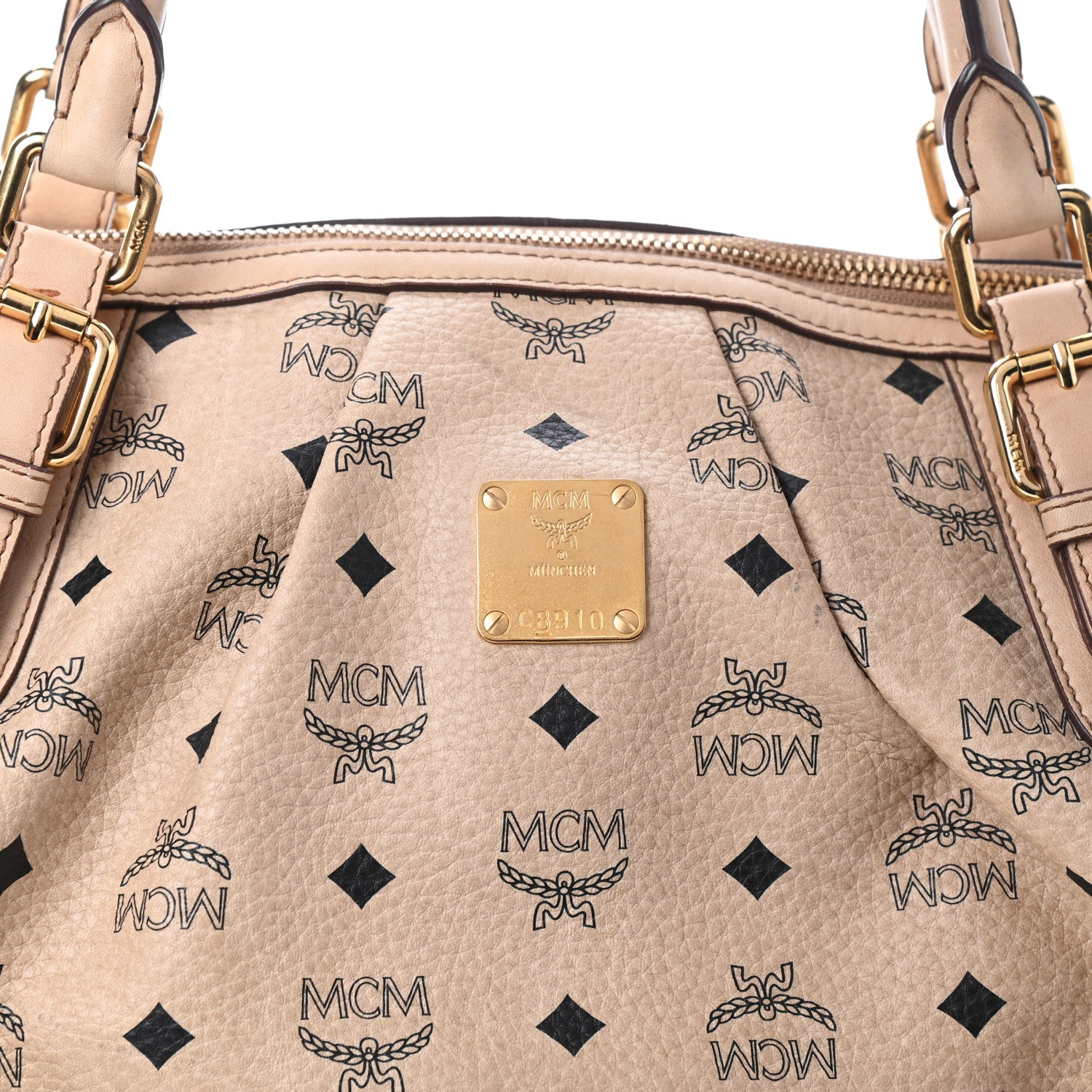 MCM Visetos Medium Essentials Shoulder Bag Beige 7 of 11