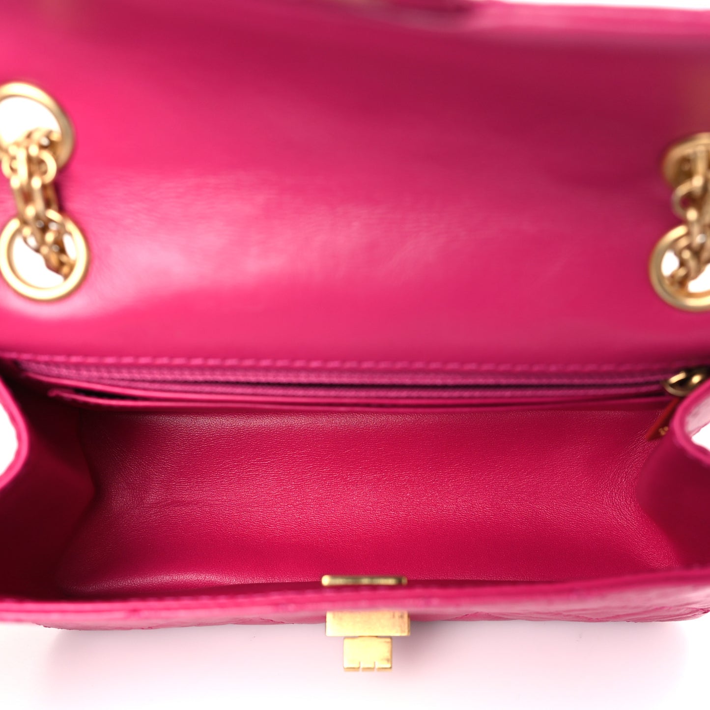 Aged Calfskin Quilted 2.55 Reissue Mini Flap Fuchsia