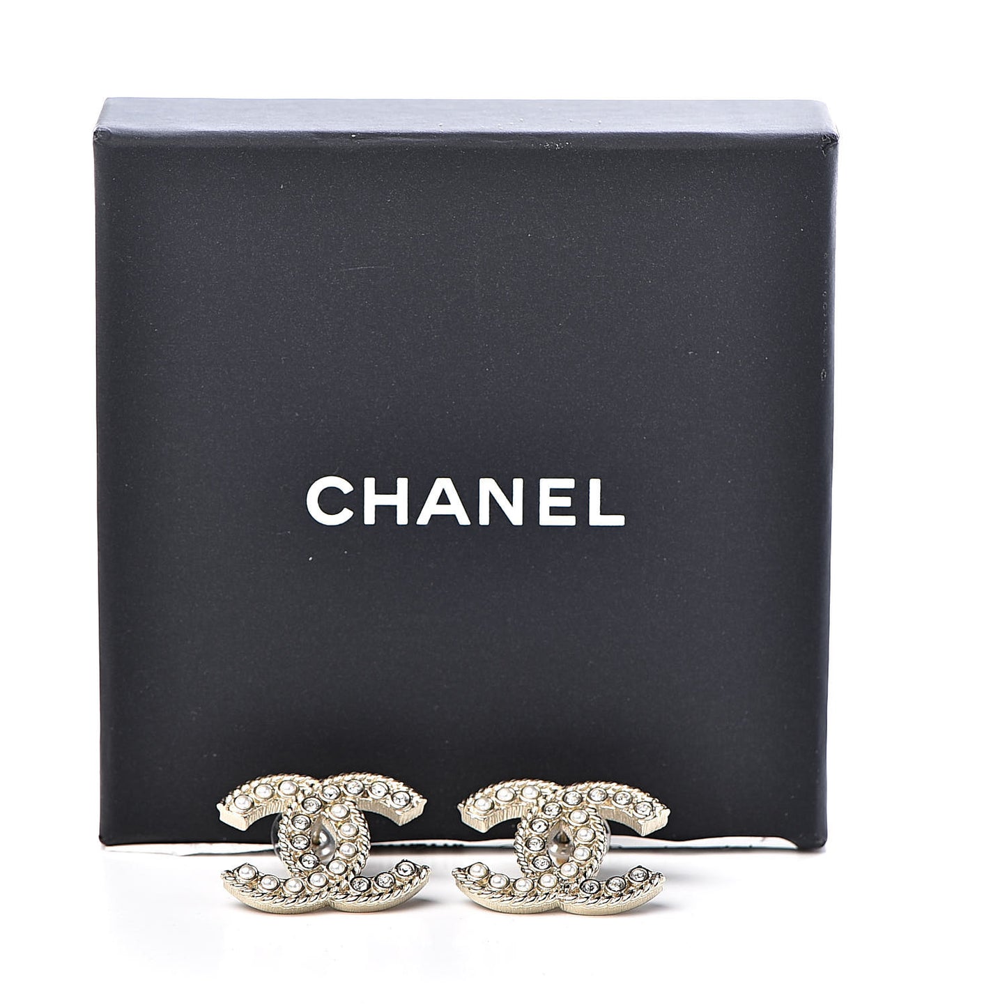 Pearl Crystal April In Paris CC Earrings Light Gold