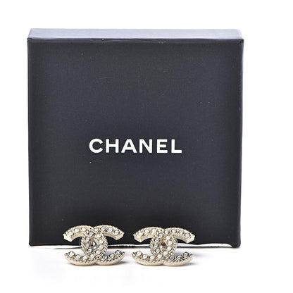 Chanel Pearl Crystal April In Paris CC Earrings Light Gold 5 of 5