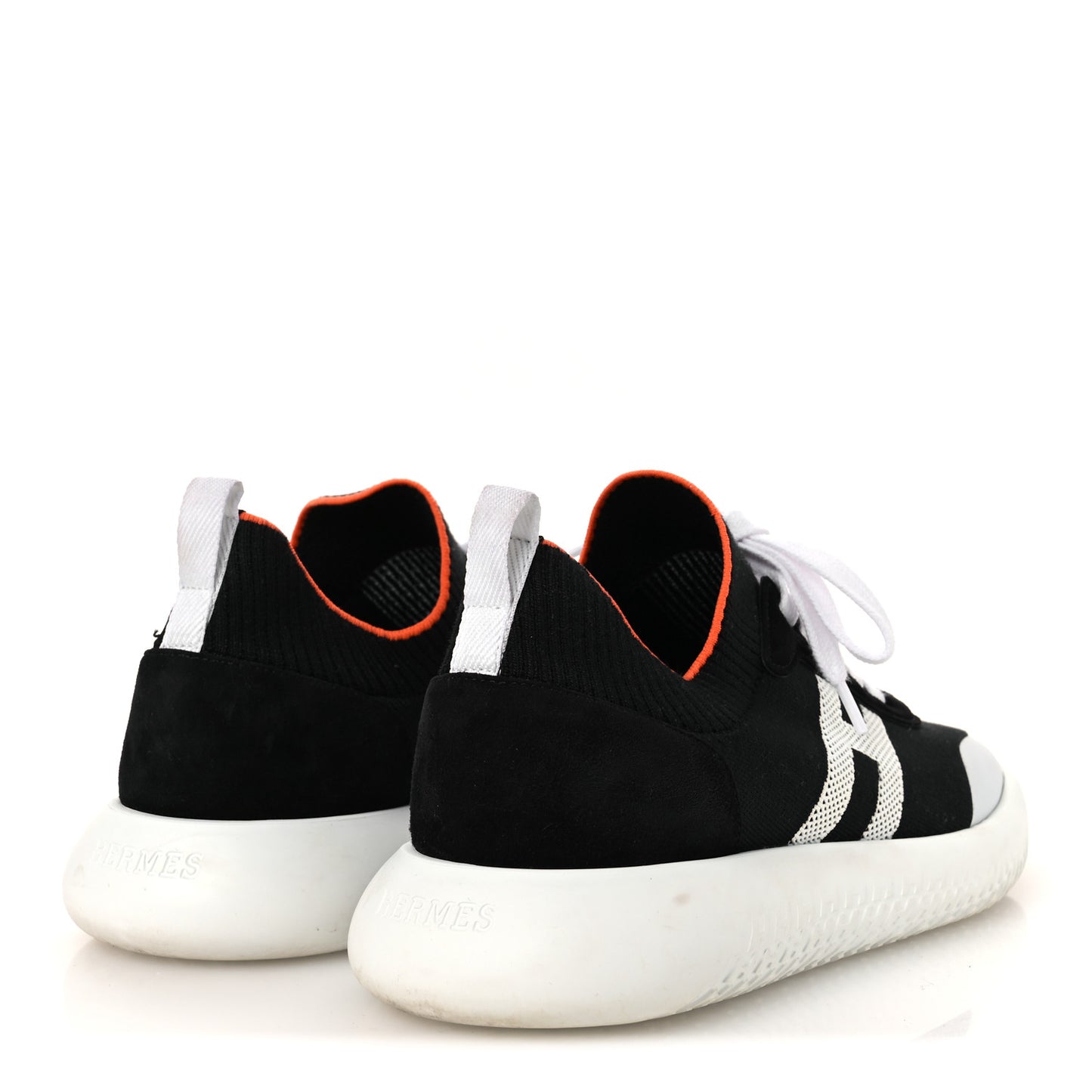 Knit Suede Goatskin Womens Crew Sneakers 39.5 Black White