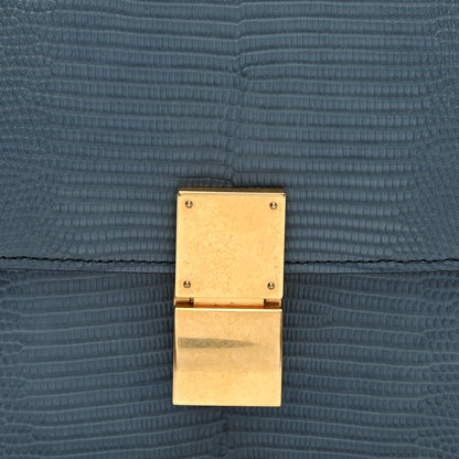 Celine Lizard Medium Classic Box Flap Bag Blue 7 of 9