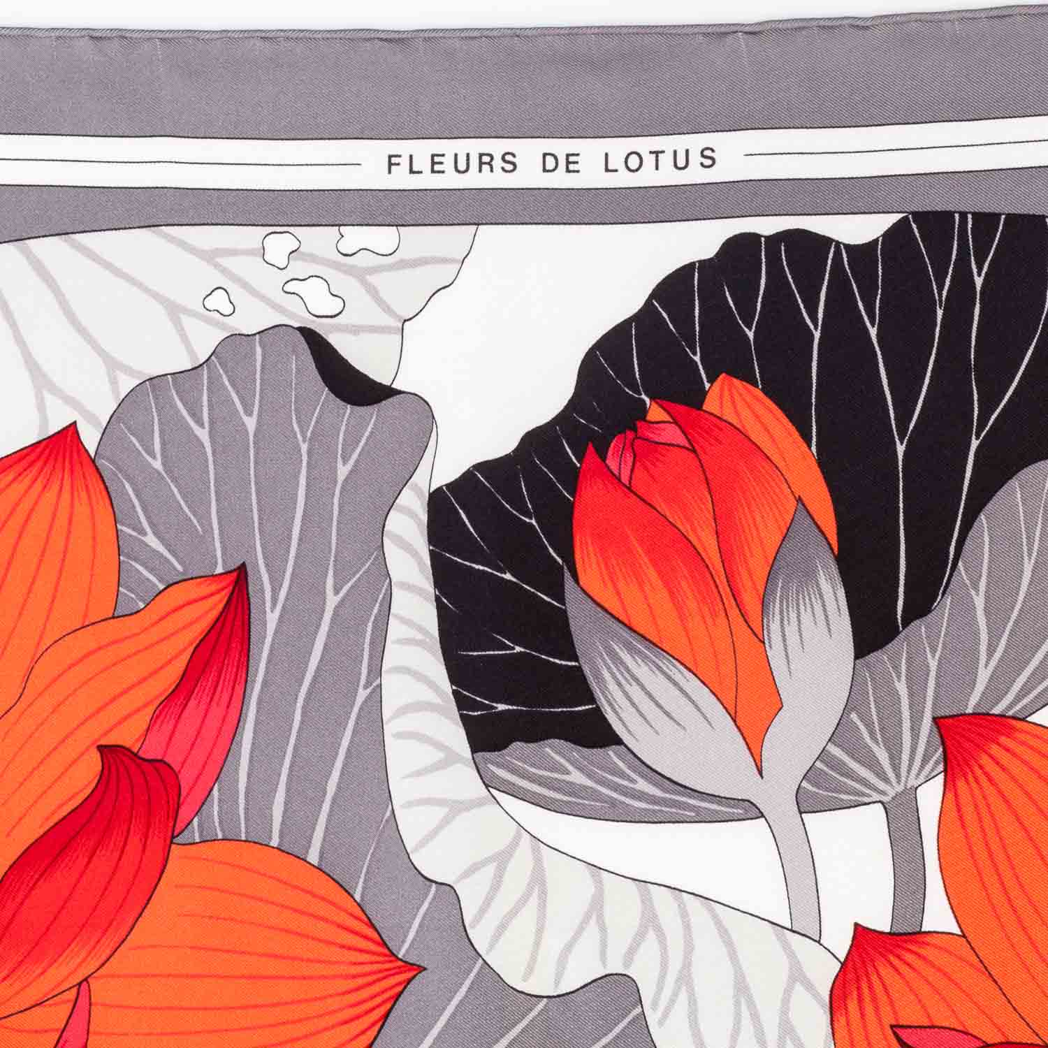 Hermes Silk Fleurs de Lotus Scarf 90 6 of 6