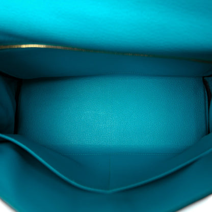 Hermes Togo Kelly Retourne 32 Turquoise 5 of 12
