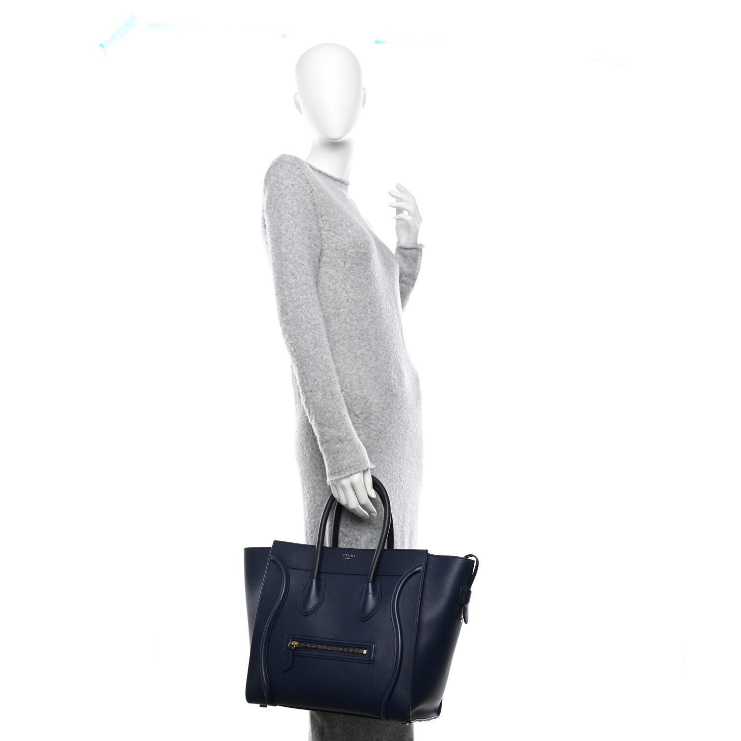 Celine Smooth Calfskin Mini Luggage Navy Blue 2 of 12