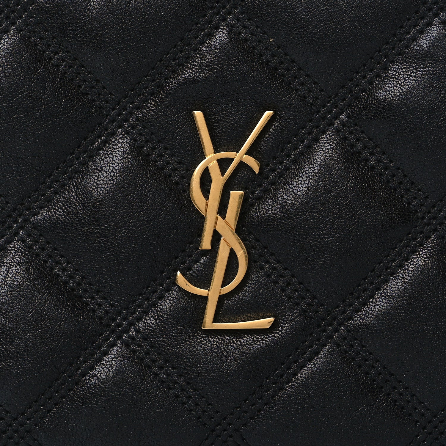 Saint Laurent Grained Lambskin Quilted Mini Becky Double Zip Bag Black 10 of 13