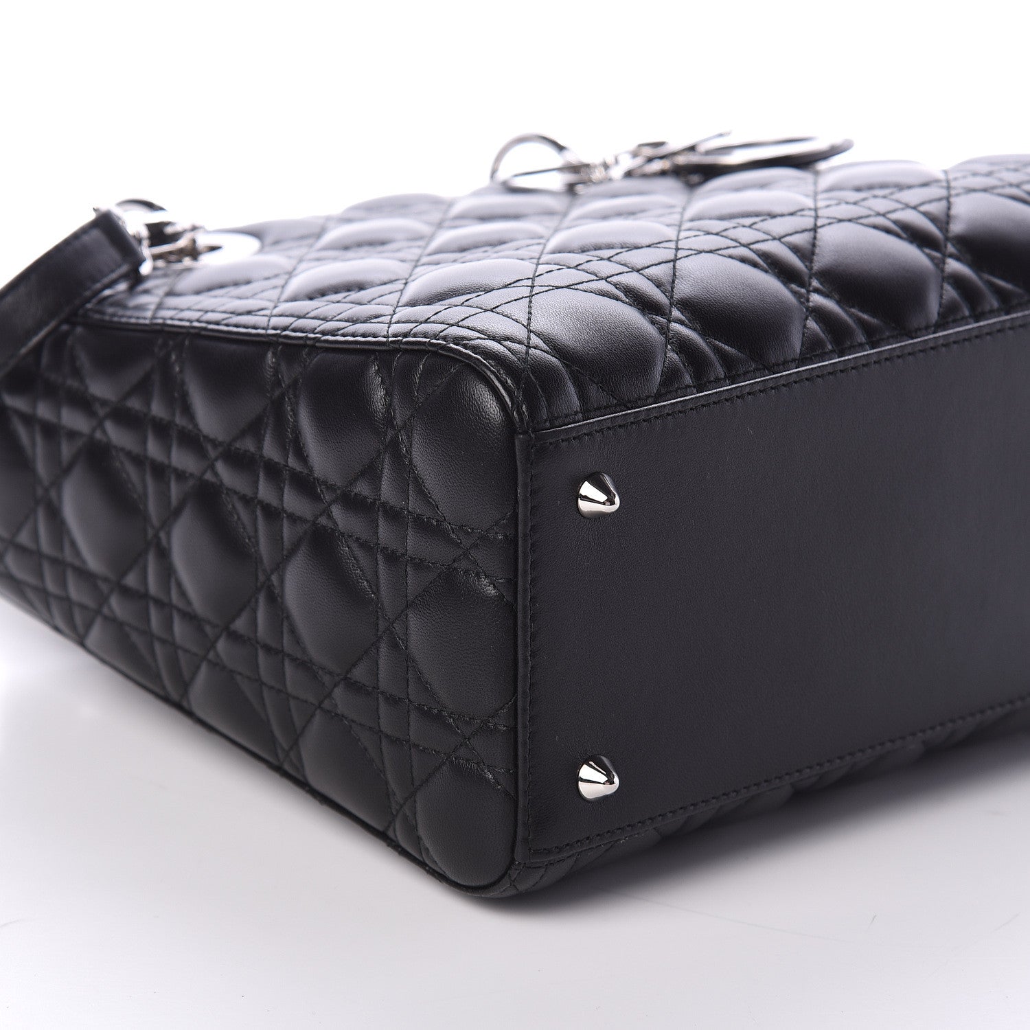Christian Dior Lambskin Cannage Medium Lady Dior Black 7 of 8