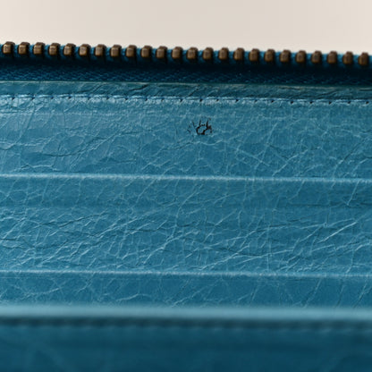 Balenciaga Agneau Giant 12 Hardware Continental Zip Around Wallet Blue Paon 9 of 10