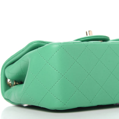 Chanel Lambskin Quilted Mini Square Flap Green 6 of 10
