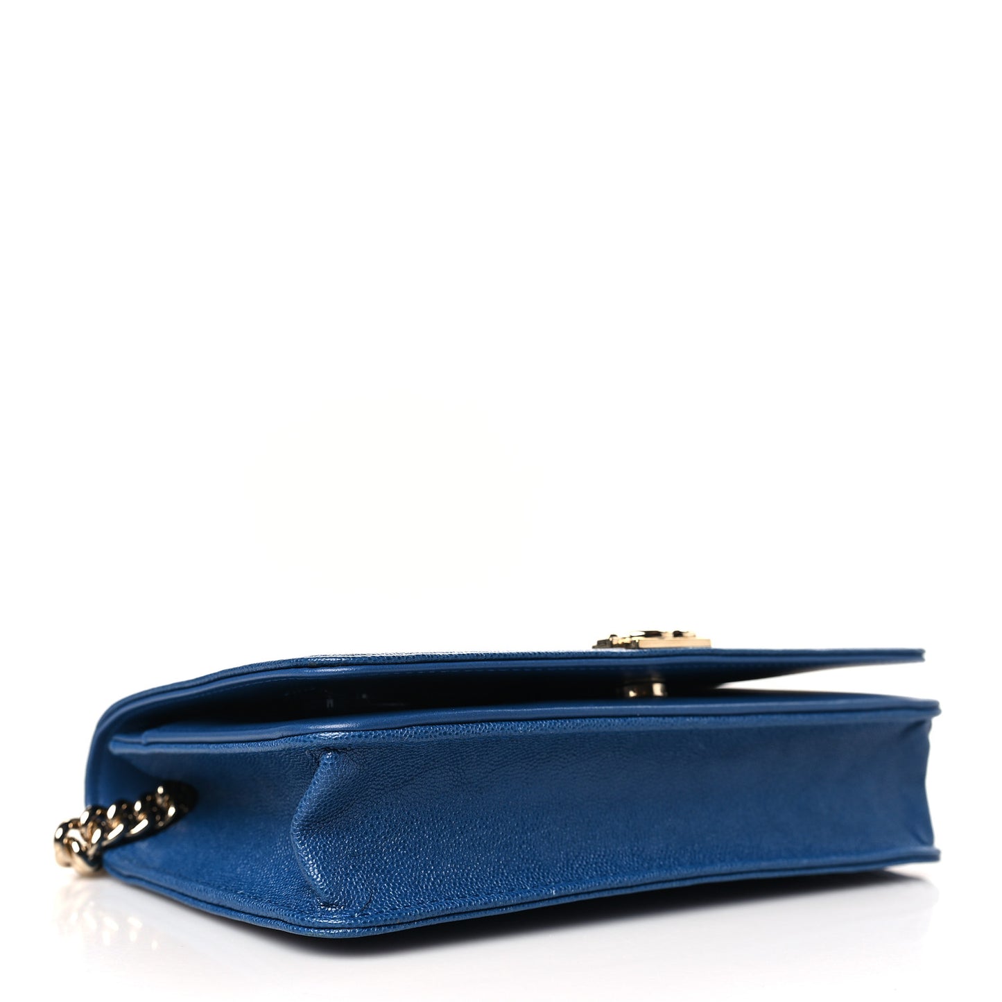 Caviar Quilted Boy Wallet On Chain WOC Blue