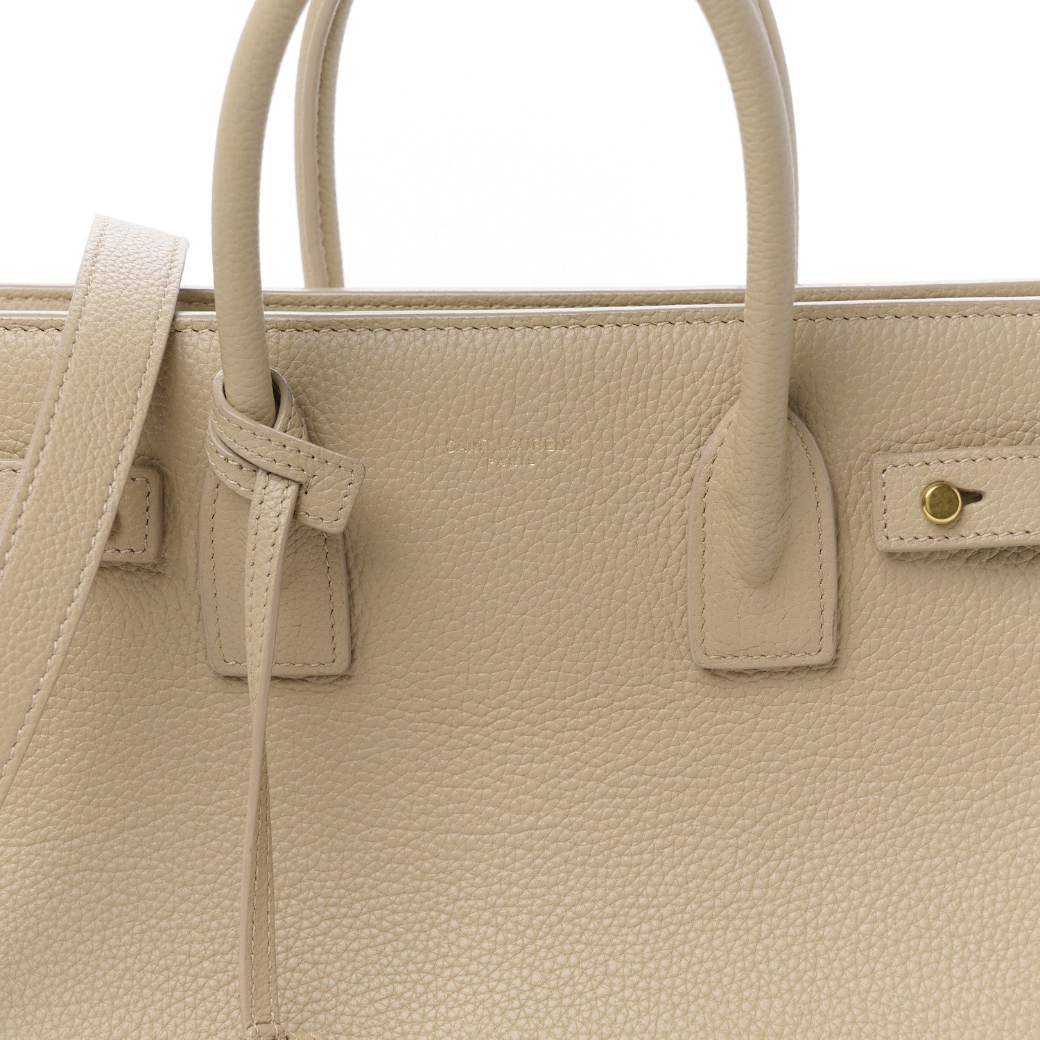 Saint Laurent Grained Calfskin Baby Sac De Jour Souple Dark Beige 10 of 12