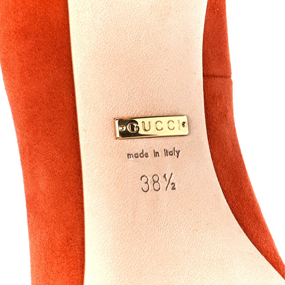 Gucci Kid Scamosciato Interlocking G Jennifer Pumps 38.5 New Rust 6 of 10