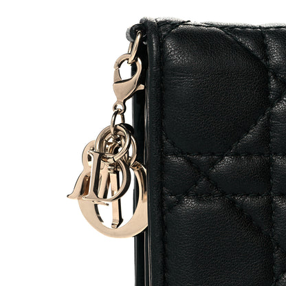 Christian Dior Lambskin Cannage Mini Lady Dior Wallet Black 12 of 13