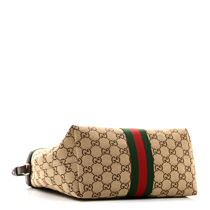 Gucci Monogram Web Small Giglio Tote Beige Dark Brown 5 of 11