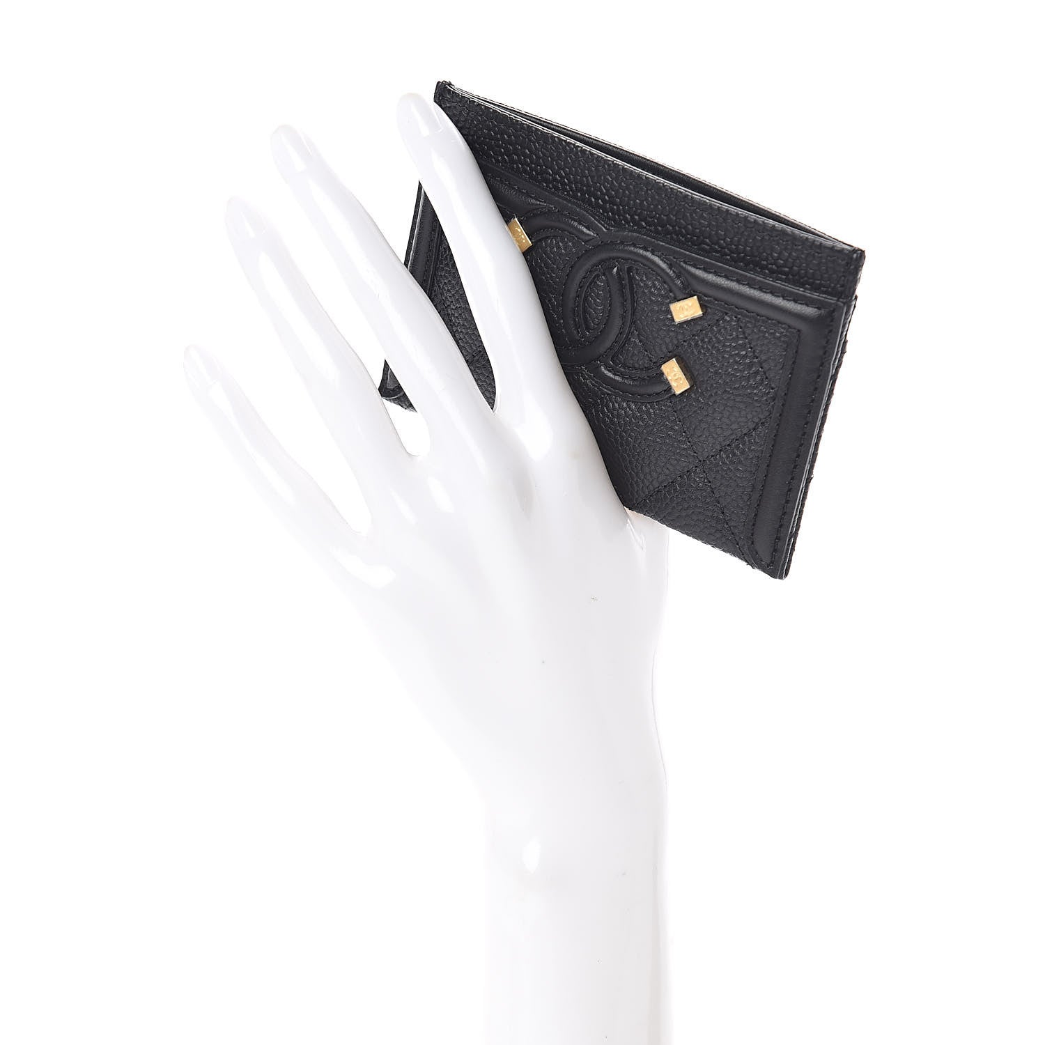 Chanel Caviar Quilted Filigree Card Holder Black 2 of 8