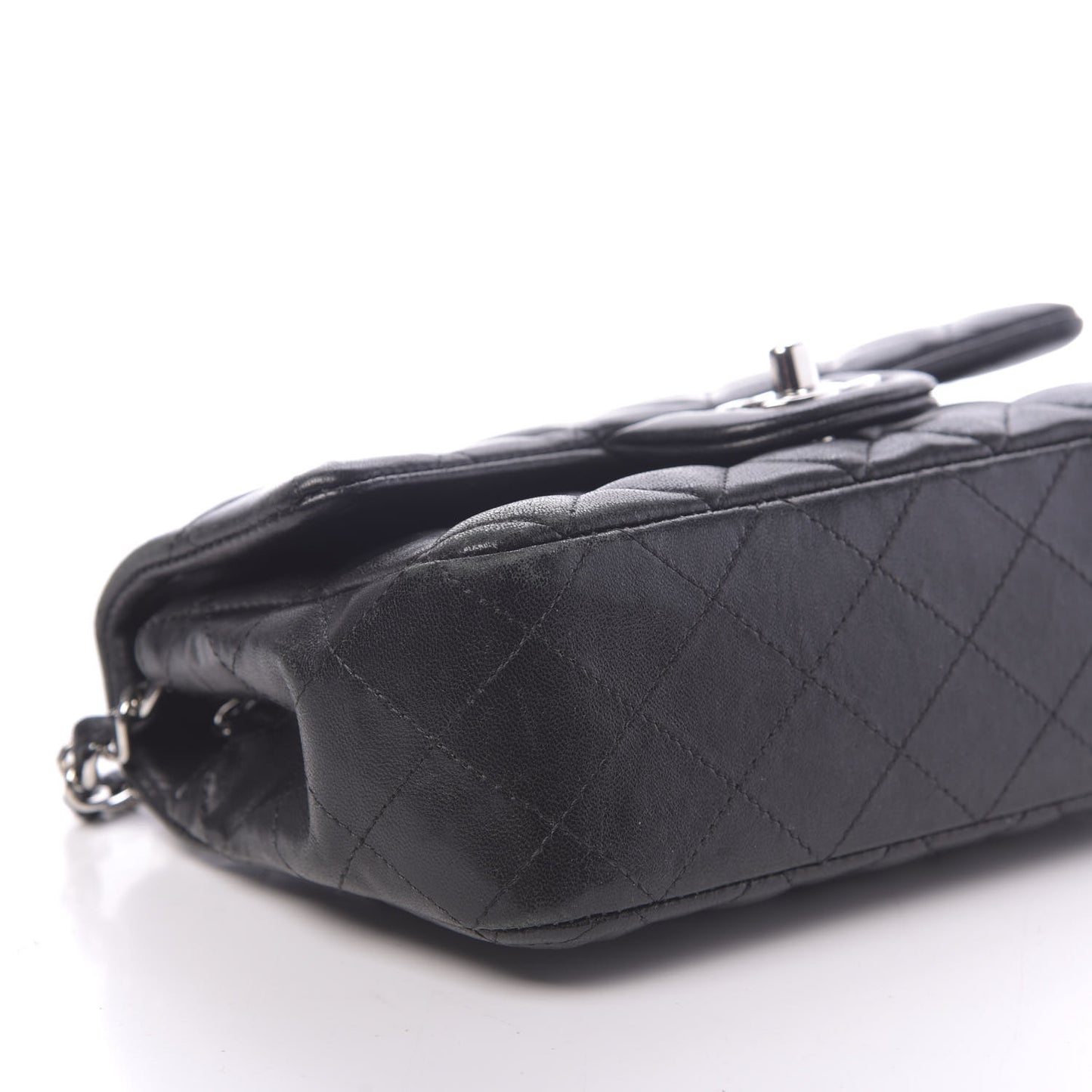 Lambskin Quilted Mini Rectangular Flap Black
