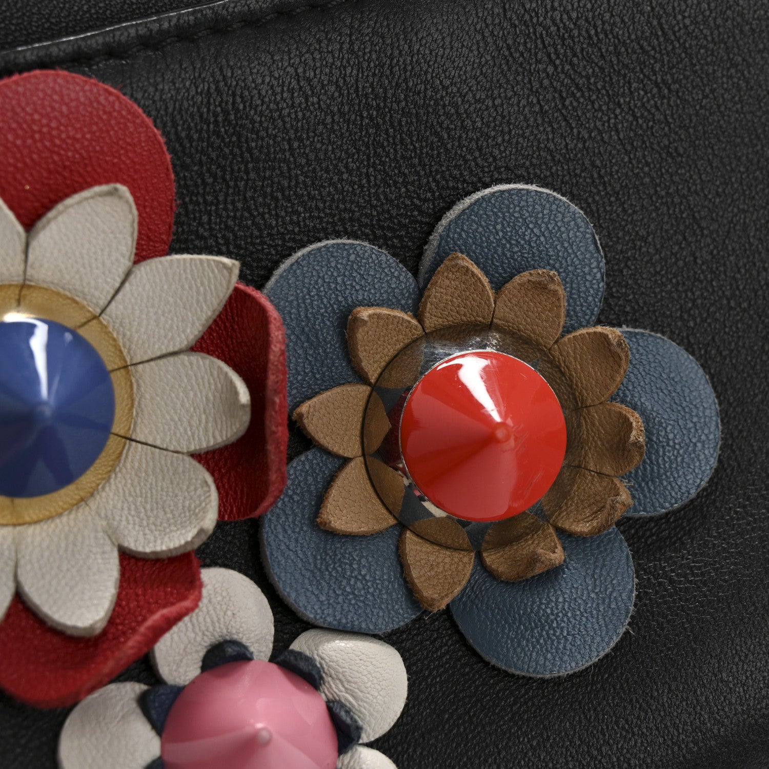 Fendi Nappa Flowerland Micro Peekaboo Iconic Satchel Black Multicolor 13 of 16