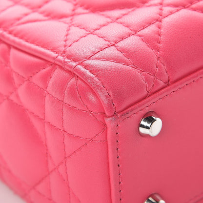 Christian Dior Lambskin Cannage Mini Lady Dior Fuchsia 10 of 13