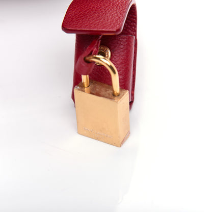 Saint Laurent Grained Calfskin Small Moujik Top Handle Bag Red 17 of 24