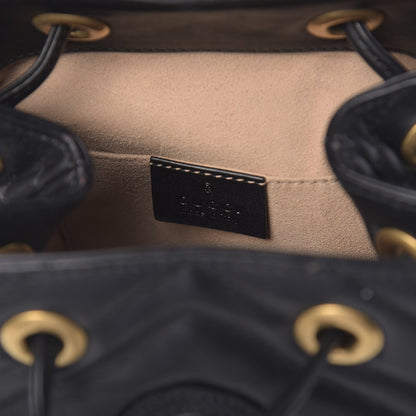 Gucci Calfskin Matelasse GG Marmont Flap Backpack Black 5 of 9