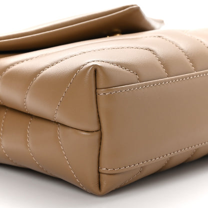 Saint Laurent Calfskin Y Quilted Monogram Toy Loulou Crossbody Bag Latte 9 of 10